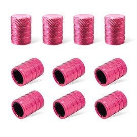 Ziciner 10 PCS Car Tire Valve Stem Caps, Anodized Aluminum Wheel Stem Covers, Corrosion Resistant Car Tire Air Caps, Vehicle Exterior Accessories for Car, Truck, Motorcycle, Bike (Pink-10 PCS)