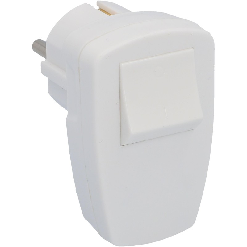 UNITEC Schuko Plug PVC with Off Switch White