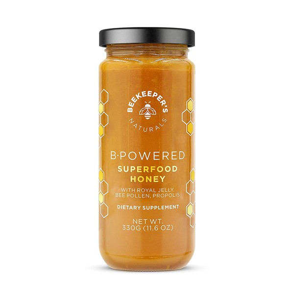 BEEKEEPER'S NATURALS B.Powered - Fuel Your Body & Mind, Helps with Immune Support, Mental Clarity, Enhanced Energy & Athletic performance - Propolis, Royal Jelly, Bee Pollen, Honey (11.6 oz)