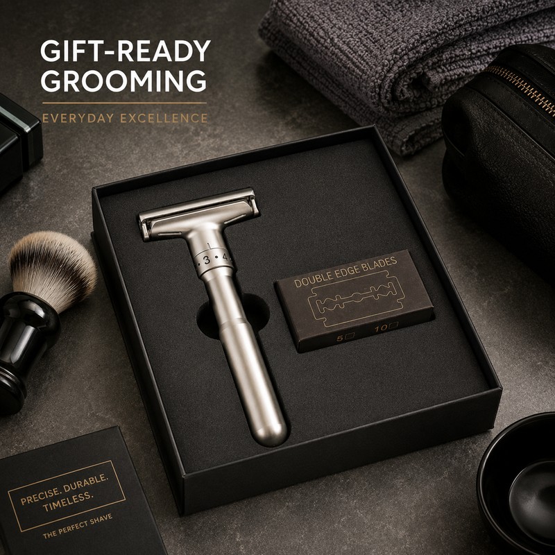 Men’s Double Edge Safety Razor for Wet Shaving – Zinc