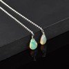InfinitygemsArt White Opal Earrings For Women Pear Gemstone Threader Dainty