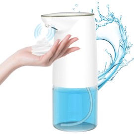 Automatic Soap Dispenser, 500 ml, Electric Soap Dispenser with Sensor, Foam Soap Dispenser Automatic with 2 Adjustable Levels, Soap Dispenser No Touch for Kitchens, Bathrooms, White