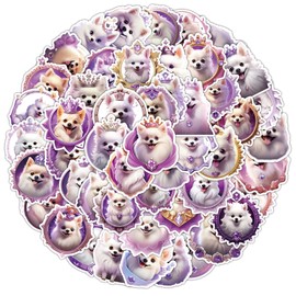 50 Pcs Pretty Dog Stickers Funny Sticker for Teens Girl Kids Waterproof Vinyl for Laptop Scrapbooks Guitars Luggage Bike Phone Skateboards (Purple)
