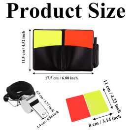Football Referee Card Sets Red and Yellow Cards with Metal Coaches Whistle with Lanyard Wallet Score Sheets Pencil Accessories for Sports Football Soccer Basketball Game Referee Set
