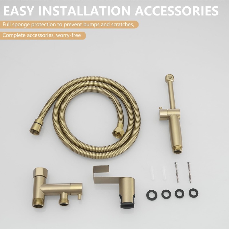 BATHLAVISH Handheld Bidet Sprayer for Toilet, All Brass Bathroom Toilet