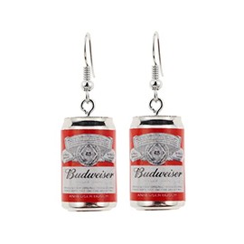Lovely Beer Mug Dangle Earrings, Cute Beer Bottle Beer Can Drop Earrings for Women Creative Party Jewelry (Red-small)
