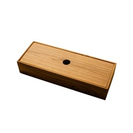 MANJA JFW-0055 Teak Wood Cutlery Case "Width 10.6 x Depth 3.9 x Height 2.0 inches (27 cm) x Depth 3.9 inches (10 cm) x Height 2.0 inches (5 cm)" Teak Wood Wood Natural Wood Grain Cutlery Box Small