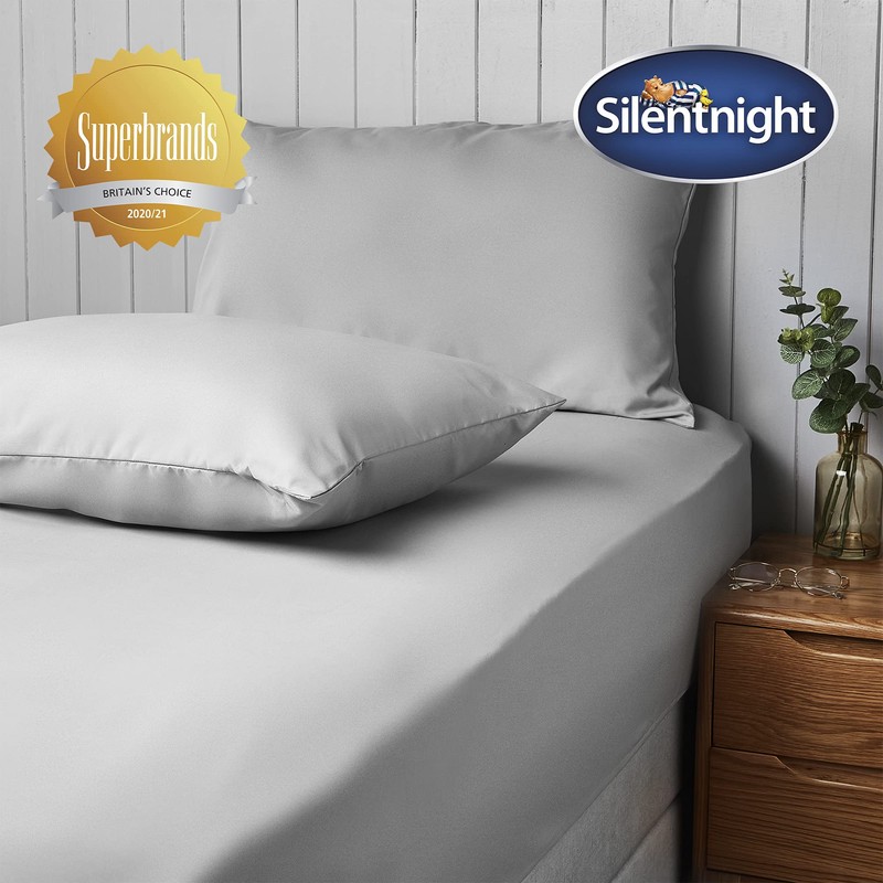 Silentnight Supersoft Dove Grey Pillowcase Pair Easy Care Soft Snuggly