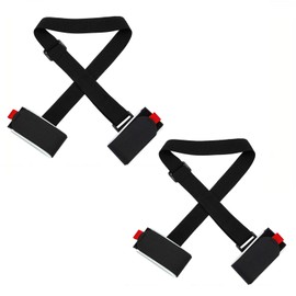 2 Pack Ski Carrier Straps Adjustable Shoulder with Cushioned Ski and Pole Carrier Strap, Adjustable Shoulder Strap, Fastener Tape Loop Strong for Adults Kids (2 Pack)