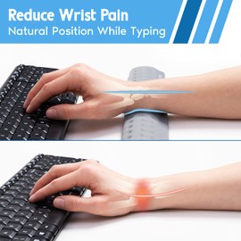 i-Rocks Memory Foam Keyboard Wrist Rest - Pain-Reducing Wrist Rest for Computer Keyboard - Non-Slip Rubber Base Wrist Rest - Cooling Keyboard Pad for Long Hours of Work, Studying, Gaming