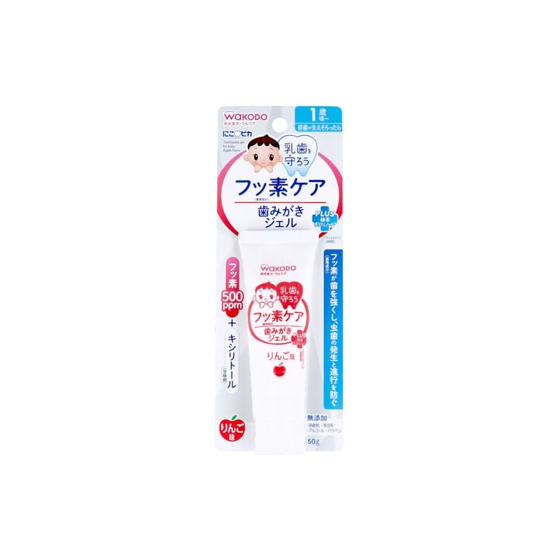 Wakodo Niko Pika Fluorine Care Toothpaste Gel, Apple Flavor, 1.8