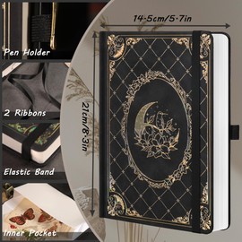MGGAO Lined Journal Notebook for Women Men, 320 Numbered Pages 100 GSM Thick Paper, A5 Hardcover Journals for Writing, College Ruled Notebook, for School, Travel, Work