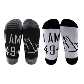 LEVLO 40th 50th 60th Birthday Gift for Women or Men Funny Birthday Socks Best Friend Gift Birthday Gift for Him or Her, 2 Pairs/Set-ankle-50th-2, Small-Medium