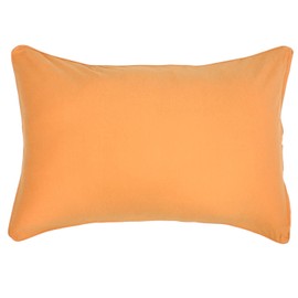 Merry Night NT4363-17 Pillow Cover, Solid Color, Orange, Approx. 16.9 x 24.8 inches (43 x 63 cm), Zipper, Easy to Put Pillow, 100% Cotton, Knit Material, Attached, Washable, All Seasons