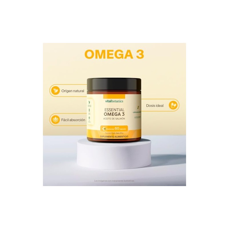 Vital Botanics Essential Omega 3 Aceite Puro de Salmón con