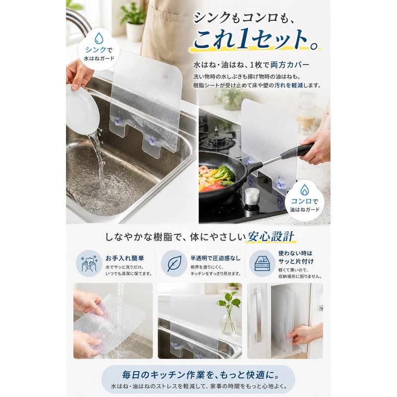fogman Splashproof Sheet Panel Sink Kitchen Sink Guard Kitchen Plate