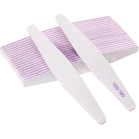 20 Pieces Nail Files Professional Nail File Double Sided Reusable 100/180 Grit for Nail Salons, Nail Art at Home