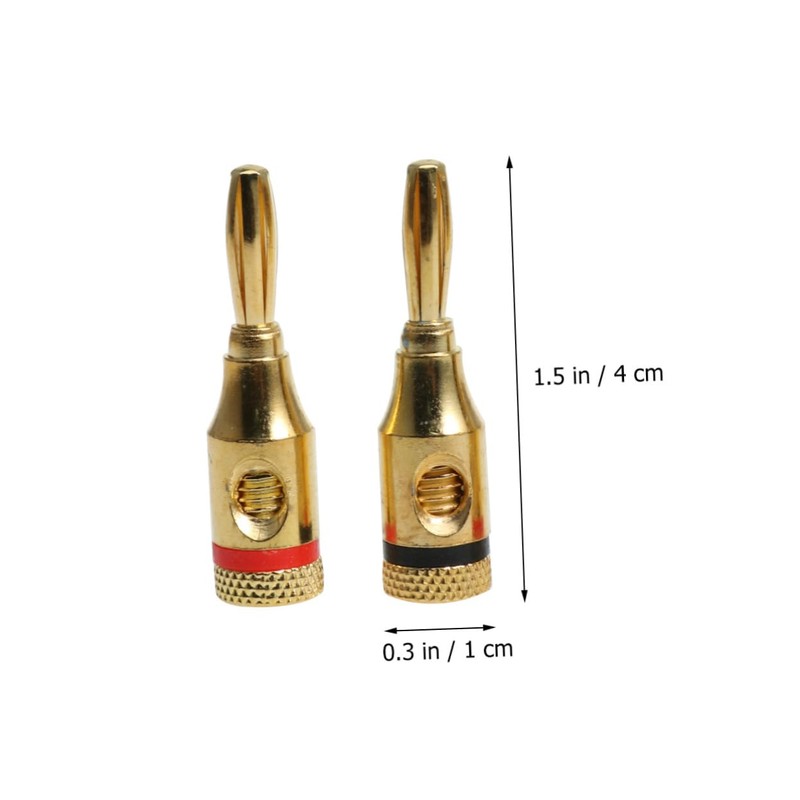 KOMBIUDA 8pcs Gold Plated Speaker Cable Banana Plug Connectors Durable