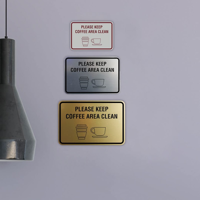 Classic Framed Please Keep Coffee Area Clean Sign (Black) -