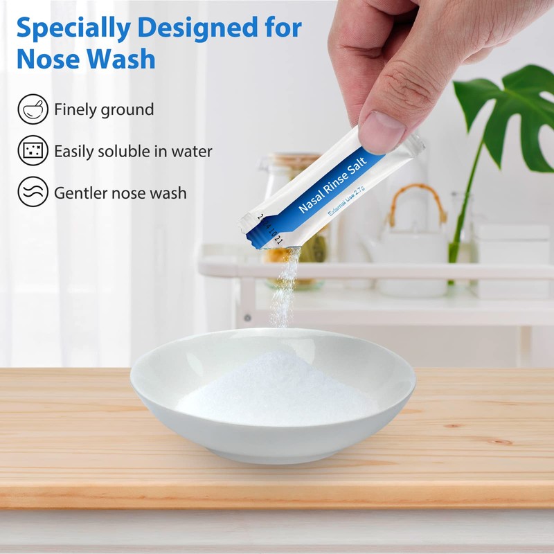 Neti Pot Salt Packets, Individually 100 Saline Packets, Nasal Wash