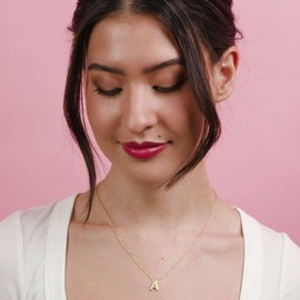 AceLay 18k Gold Plated Initial Necklace for Women, Dainty Gold Necklace Tiny Choker initial Pendant Necklaces, Jewelry Gift for Women (Letter J)