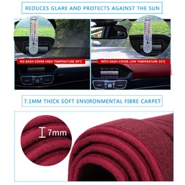 HanLanKa Dashboard Cover Dash Cover Mat Pad Custom Fit for 1989-1994 Ford Ranger,1991-94 Ford Explorer,1991-94 Mazda Navajo,1989 1990 Ford Bronco II(Maroon)