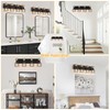 FadimiKoo 4-Light Rustic Style Wood Bathroom Vanity Light Fixtures, Black