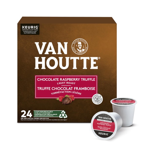 Van Houtte Café de trufa de chocolate de frambuesa, paquete de porción K-Cup para Keurig Brewers (24 unidades)