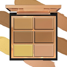 FV Professional 6-Color Correcting Concealer Palette - Full Coverage Cream Formula for Dark Circles, Redness & Acne Scars | Waterproof, Blendable & Long-Lasting Makeup (02 Medium)