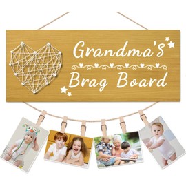Yunfan for Grandma Grandma's Brag Board Gifts from Grandkids Picture Frame Photo Holder Grandma Birthday Christmas Thanksgiving Valentines Xmas