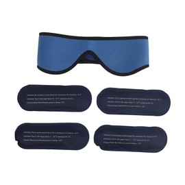 QANYEGN Face Ice Pack Wrap, Ice Pack Wrap with Hot Cold Therapy Gel Packs, Hot and Cold Compress Ice Pack Wrap for Jaw Chin Head Facial (Black) (Blue)