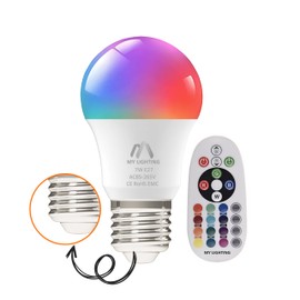 My Lighting ColorWave Series 7W E27 LED Bulb | Edison Screw | 16 Million Colors, Dimmable RGB + Warm White 3000K | 806 Lumens, Remote Control | Perfect for Home Décor & Mood Lighting | Single Pack