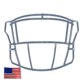 Green Gridiron - SF-2EG-SW for Riddell SpeedFlex + Chrome US Flag Helmet Decal (Light Grey)