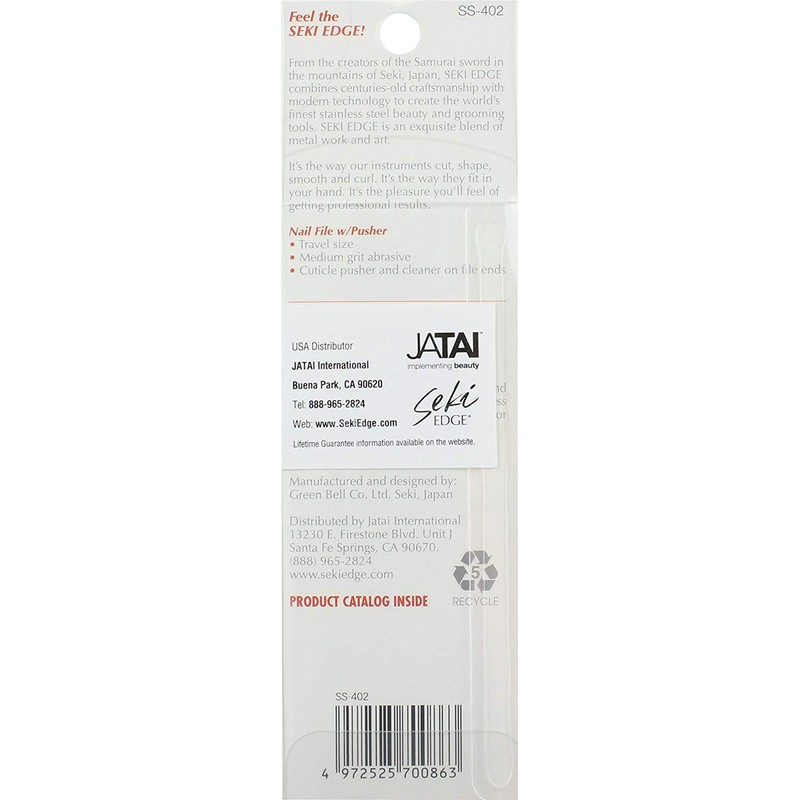 SEKI EDGE SS-402- Nail File with Pusher