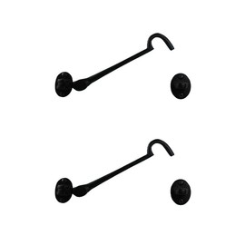 Renovators Supply Manufacturing Door Latch Lock 6 in. Cast Iron Swivel Style Hook and Eye Latch for Door in Oil Rubbed Bronze Finish with Mounting Hardware Pack of 2