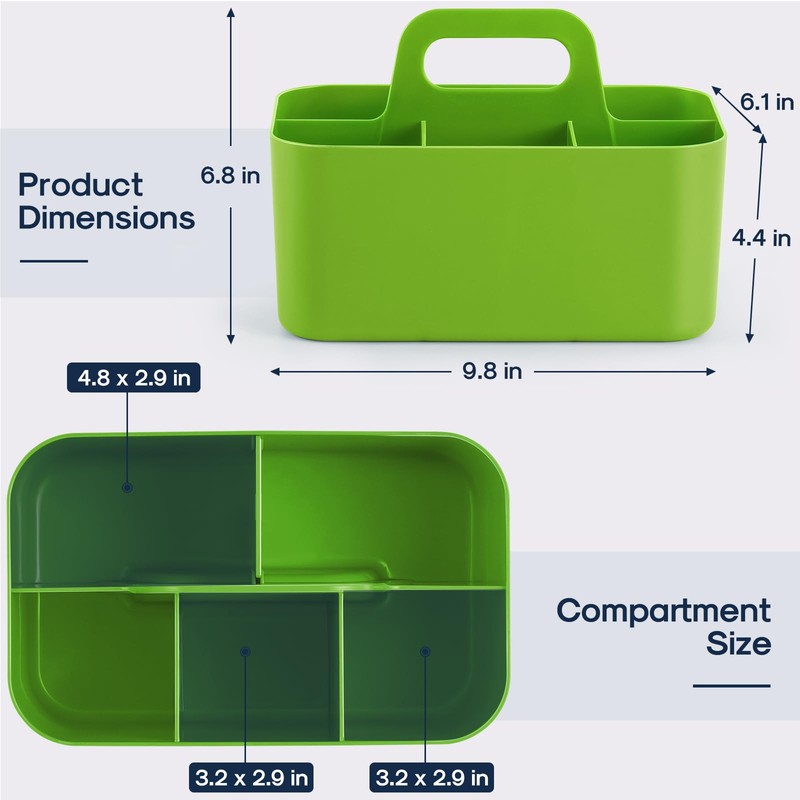 Multiuse Caddy Organizer with Handle - Stackable Plastic Tote Bin