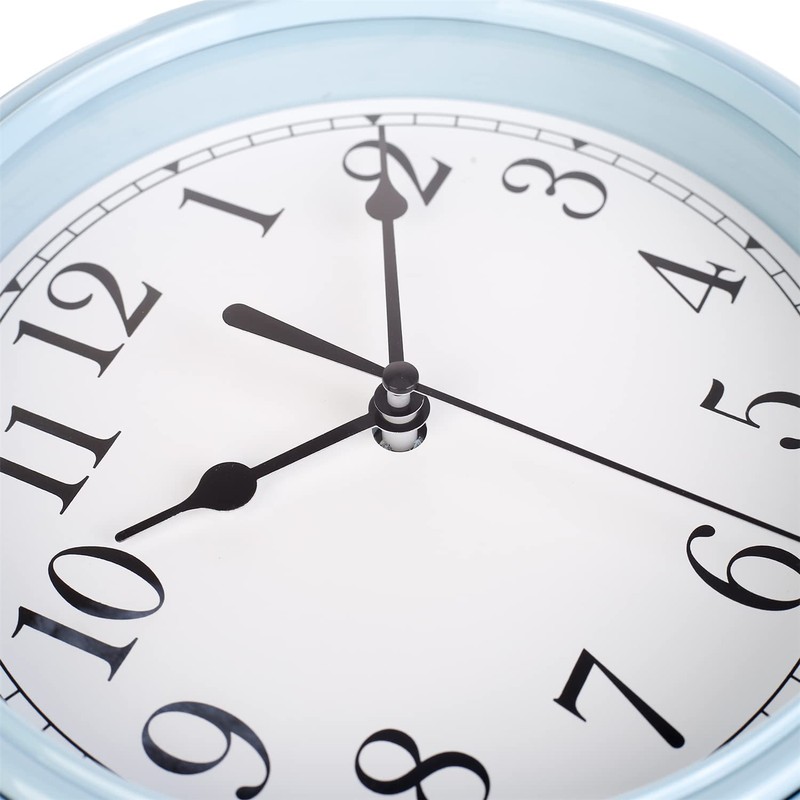 Topkey Silent Wall Clock Kitchen 9 Inch Retro Non-ticking Decorative