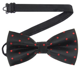Luckyvestir Bow Tie,Black/Red Bow Ties for Men, Pre-tied Men's Bow Ties, Adjustable Polka Dot Bowtie (Z:Red&Black)