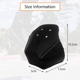 Zehenkappenschutz, Leder-Rollschuh-Zehenkappenschutz, Reduziert den Verschleiß und Verlängert die Lebensdauer, PU-Leder, 1 Paar 4-Loch-Einstellung (White)