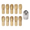 sourcing map 11pcs Brass Collet 0.5-3.2mm M8 Brass Drill Chucks