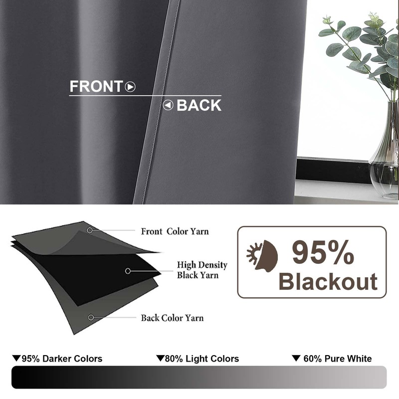 Gwine 24 Inch Long Tier Curtains for Small Window, Short