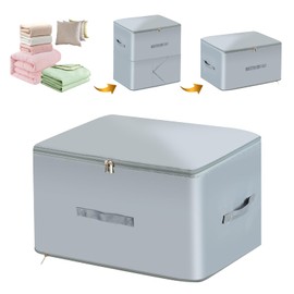 MOLENCO Ultra Space Saving Self-Compressing Organiser, Compressing Bag, Self-Compressing Organiser for Blankets, Clothes, Blankets (Grey XL 54 x 42 x 60 cm)