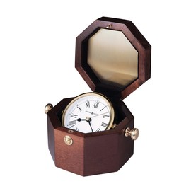 Howard Miller Oceana Table Clock 645-575 – Octagon, Engraving Plate, Windsor Cherry Decor with Quartz Movement