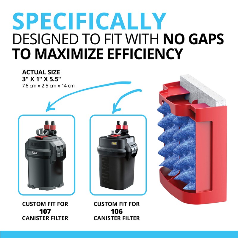 Fluval 107 Blue BioFoam MAX, Replacement Aquarium Filter Media