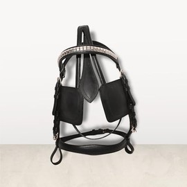 LEATHER HORSE DRIVING CART HARNESS BRIDLE (BLACK COLOUR) (MINI SHETLAND)