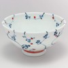 Kowa Pottery Hasami Ware Rice Bowl, Small, Dotted Arabesque, Red