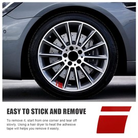 Bohisen 6Pcs Reflective Car Wheel Rim Decals Hash Vinyl Stripes for 18" - 21" Wheels Safety Decoration Stickers(Red)
