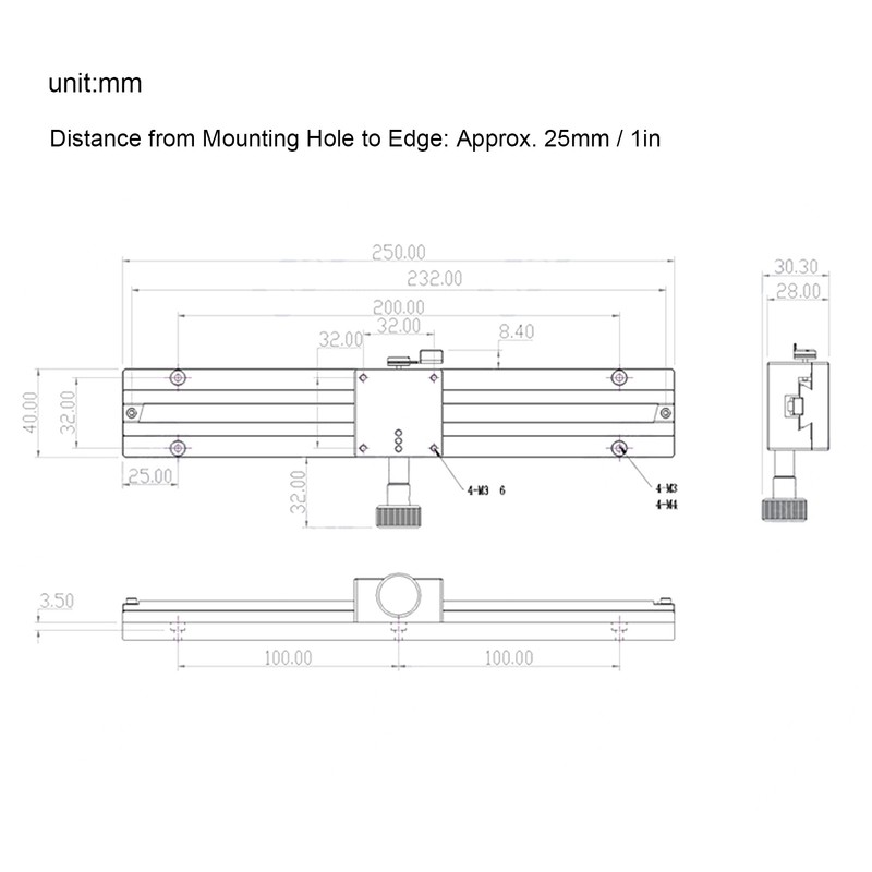 Linear Stage Thin High Accuracy Manual Platform Sliding Table Aluminum