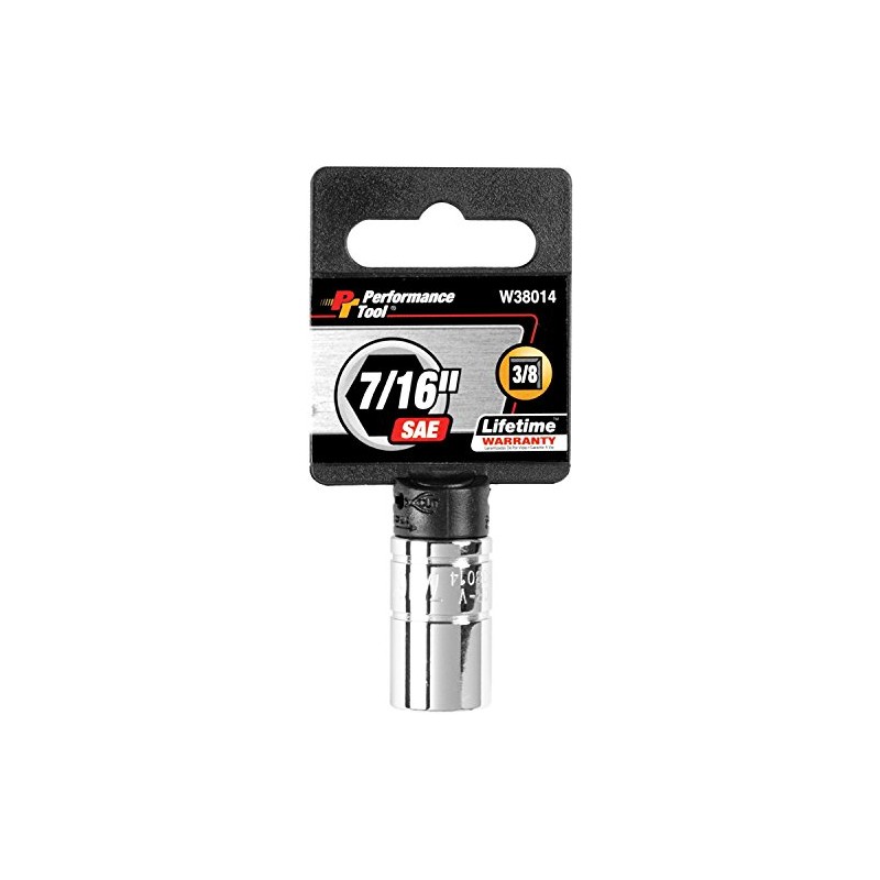 Performance Tool W38014 6-Point Socket, 3/8-Inch Drive, 7/16