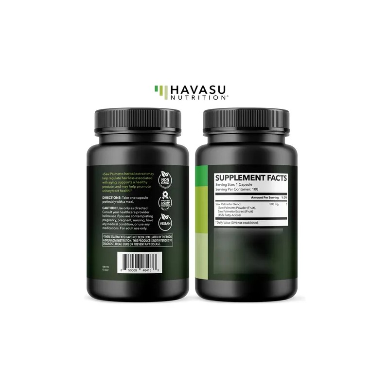 Havasu Nutrition Saw Palmetto 500mg 100 Cápsulas Vegan